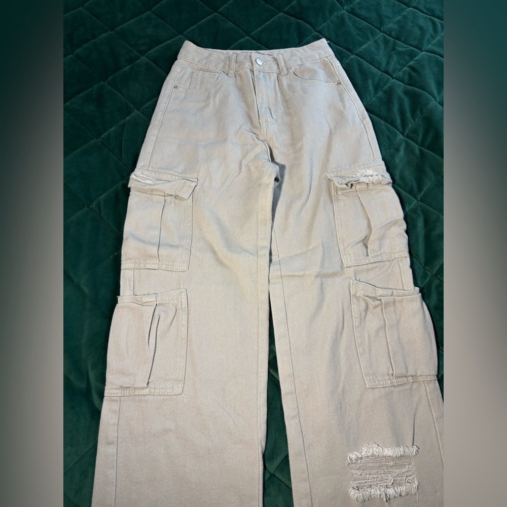 Grey Cargo Jean pants